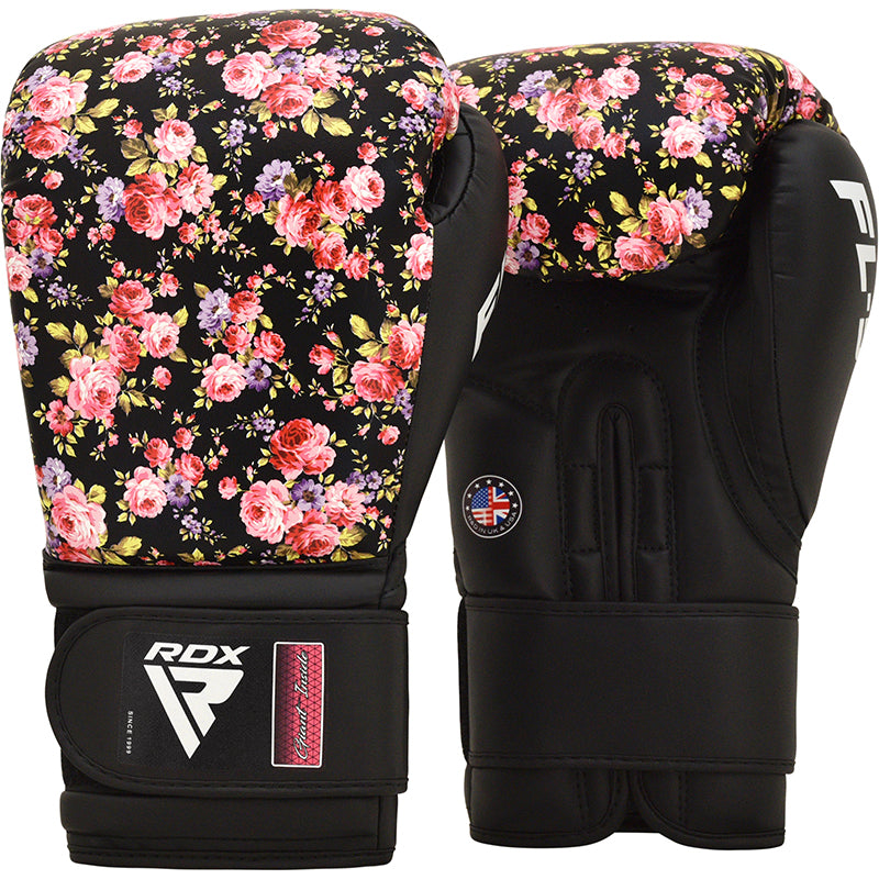 RDX FL5 Damen Boxhandschuhe Floral Kunstleder Haken und Schleife