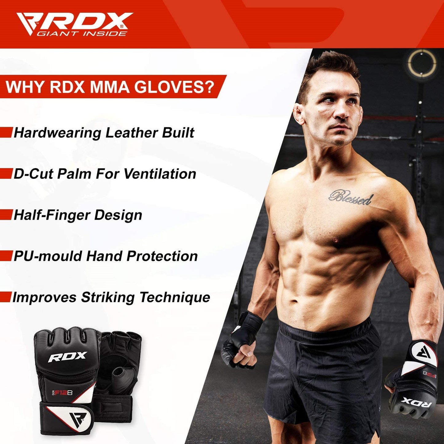 RDX F12 Rosa MMA Trainingshandschuhe & Grappling Kunstleder für Frauen