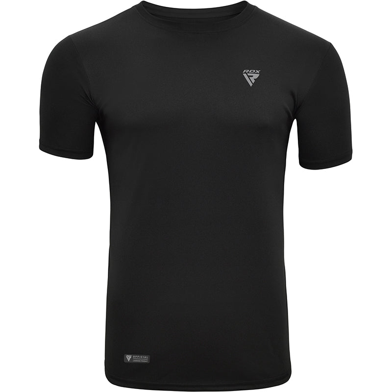 RDX T2 Schwarzes kurzärmeliges Schweißabsorbierendes Sport-T-Shirt