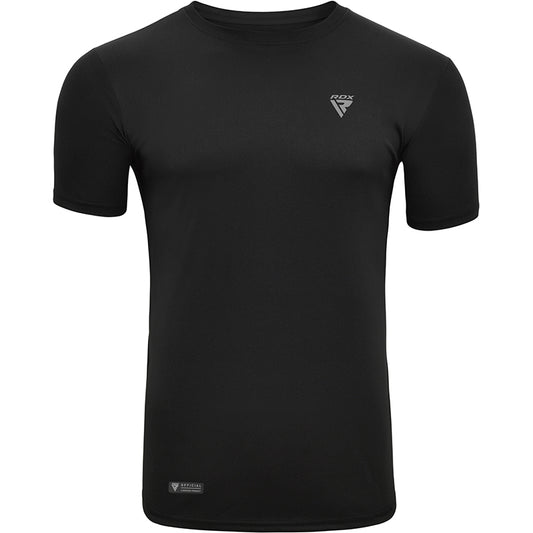 RDX T2 Schwarzes kurzärmeliges Schweißabsorbierendes Sport-T-Shirt